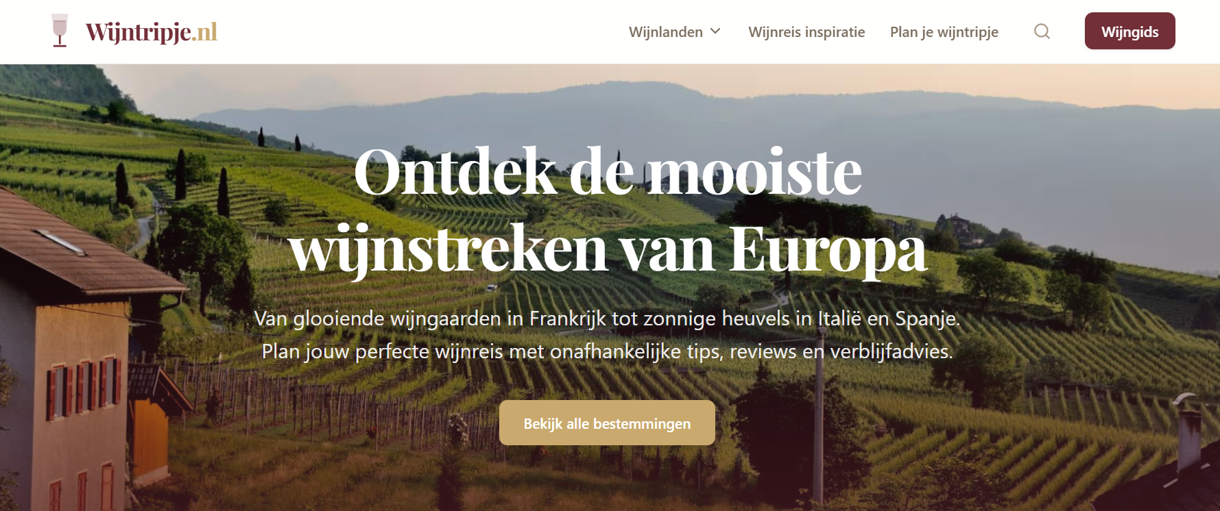 Schaalbaar inspiratieplatform voor wijnreizen, gebouwd in recordtijd